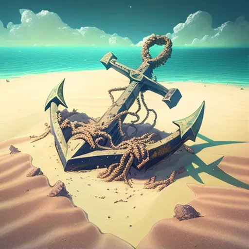 Image of an anchor on a sandy seabed, symbolizing stability - Image 1