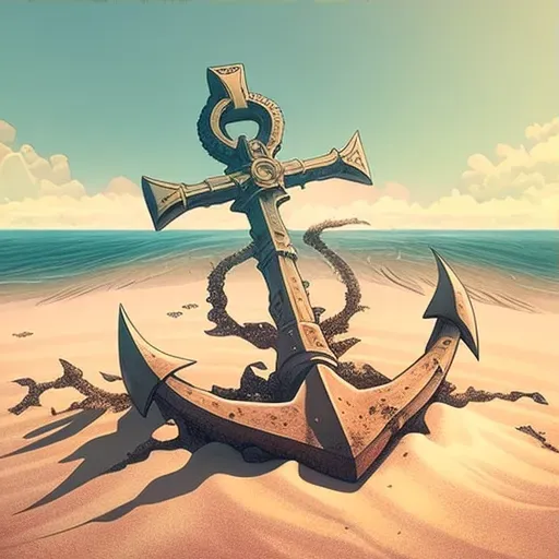 Image of an anchor on a sandy seabed, symbolizing stability - Image 3