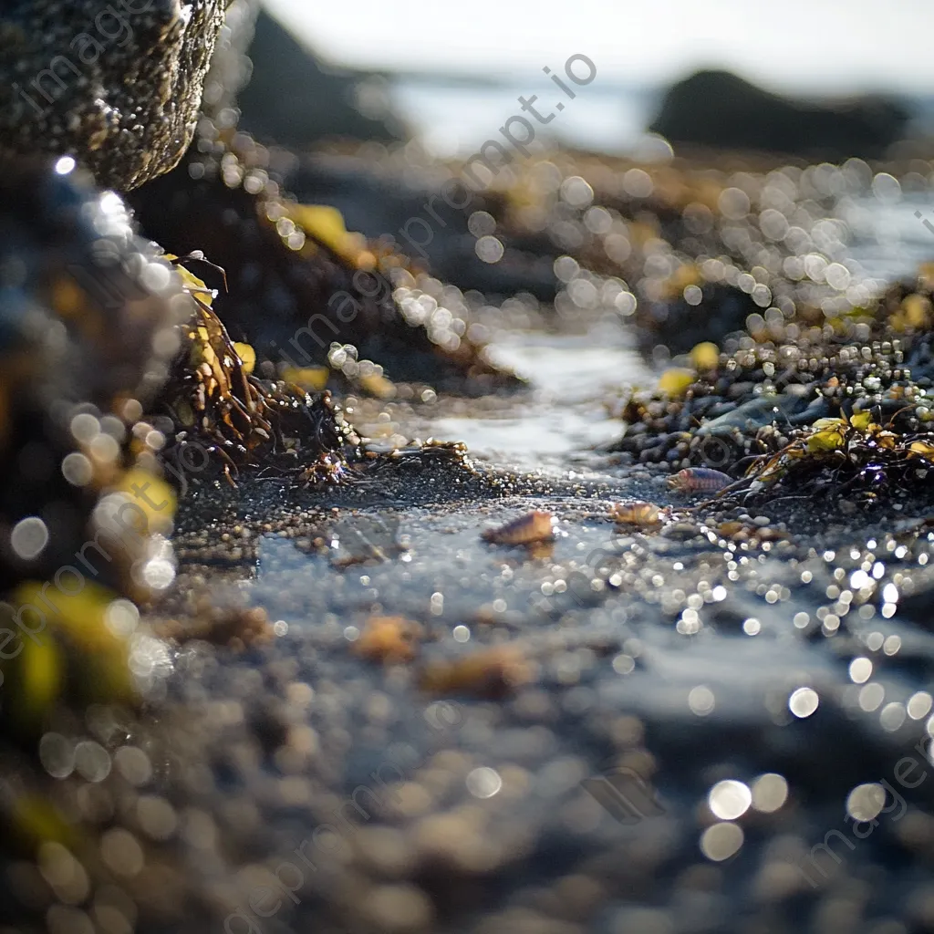 Close-up of water droplets and crayfish in tide pool - Image 4