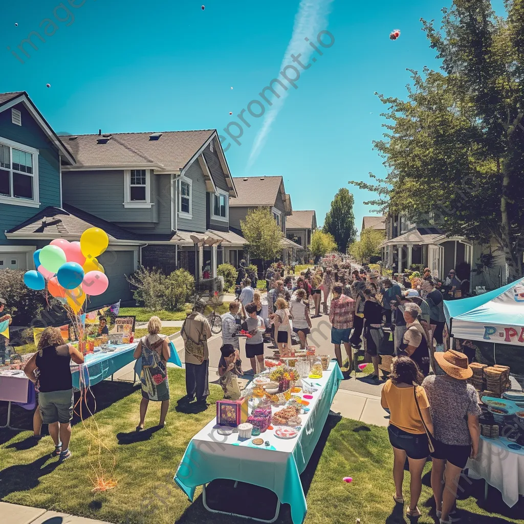 Families and kids enjoying a neighborhood block party - Image 2