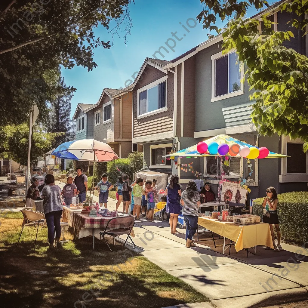 Families and kids enjoying a neighborhood block party - Image 3