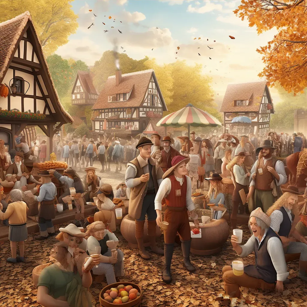 Image of an Oktoberfest celebration with traditional attire, beer, and pretzels - Image 3