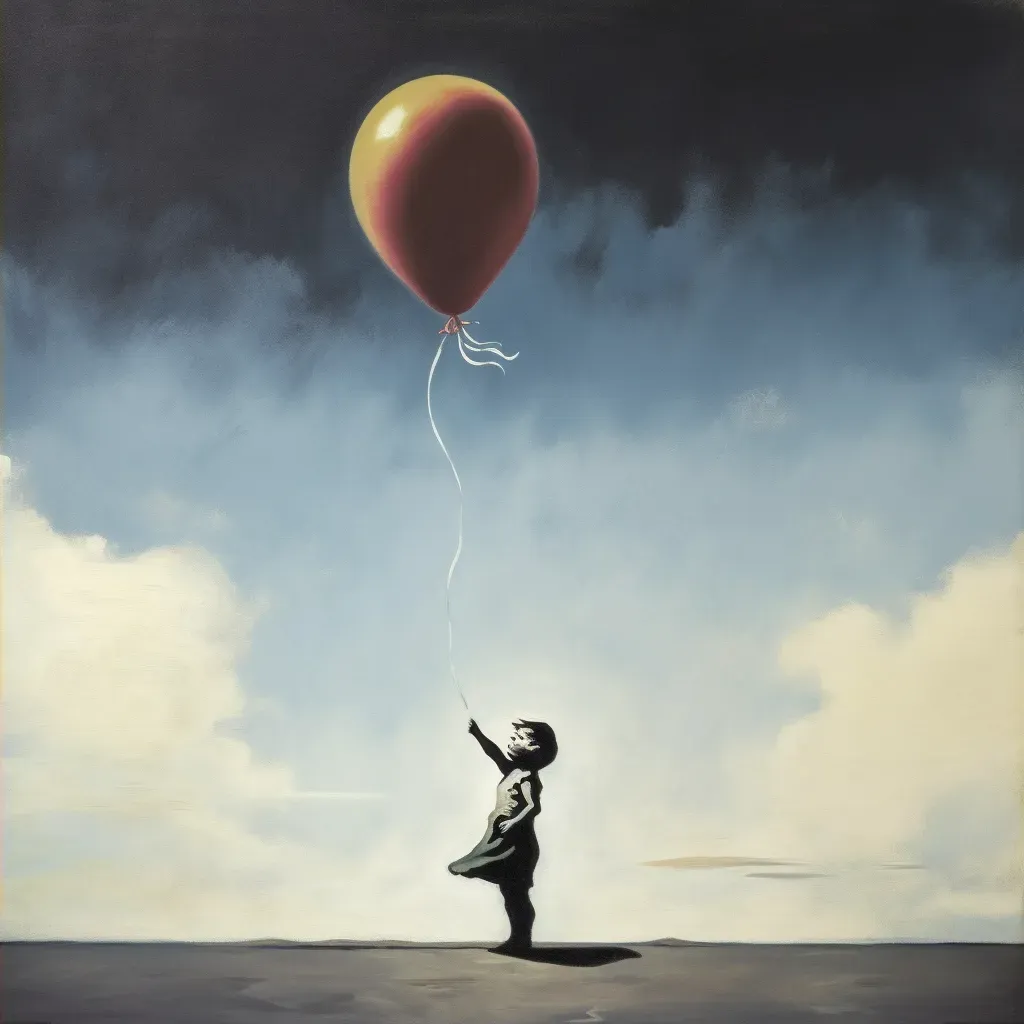 Child letting go of a balloon into the clear sky - Image 2