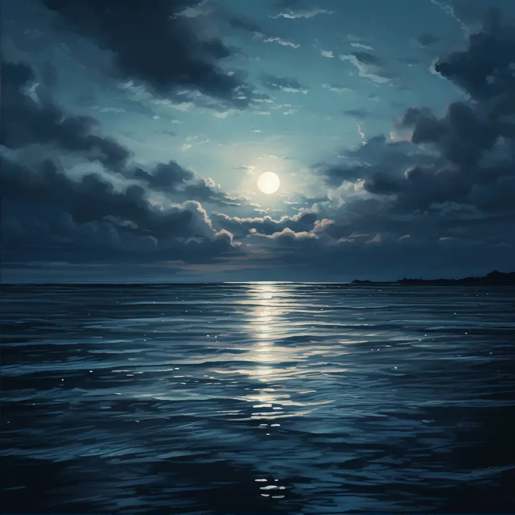 Reflection of a full moon on a calm sea - Image 2