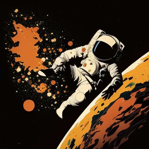 Illustration of an astronaut floating in the zero gravity of space with the Earth in the background - Image 2