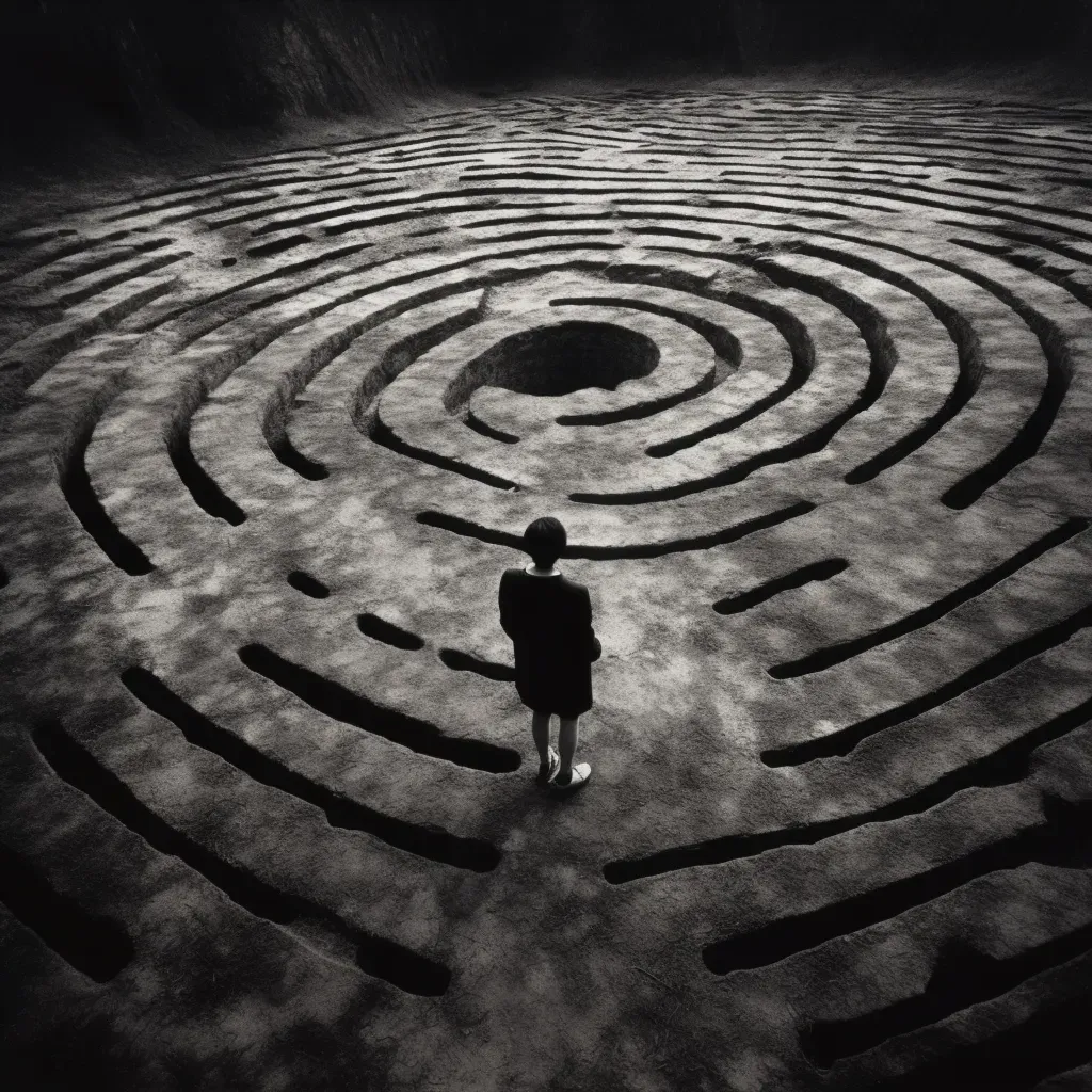 Person standing at labyrinth entrance ready to enter - Image 4