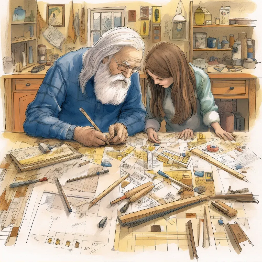 Image of a couple building a home, surrounded by blueprints and dreams - Image 2