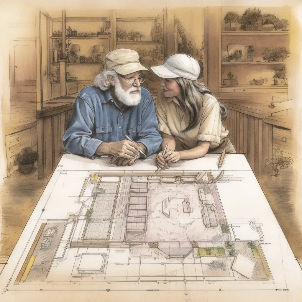 Image of a couple building a home, surrounded by blueprints and dreams - Image 3