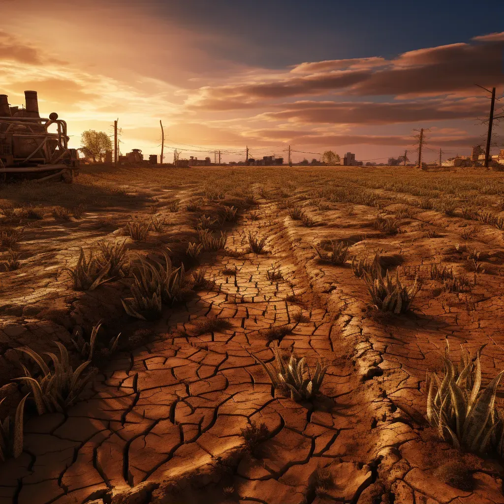 Illustration of drought-stricken landscape - Image 1