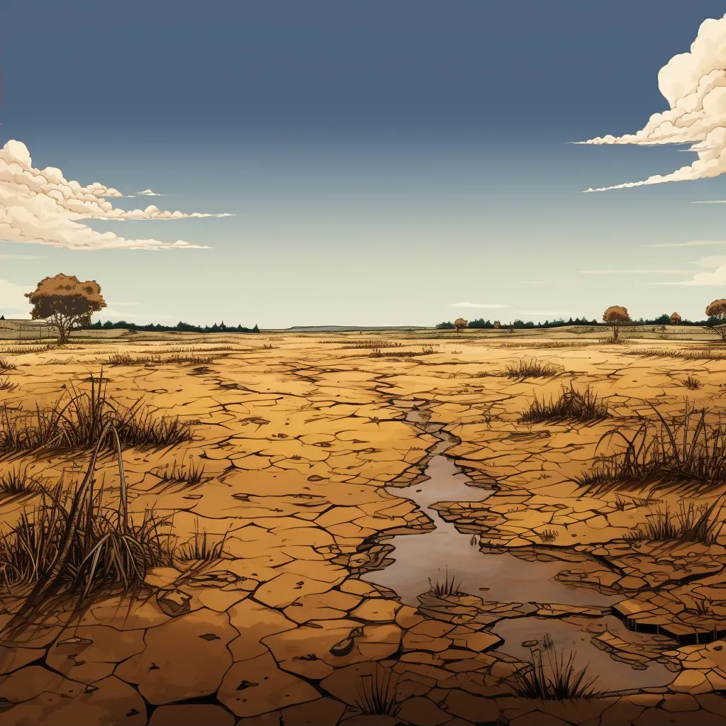 Drought-Stricken Landscape Illustration