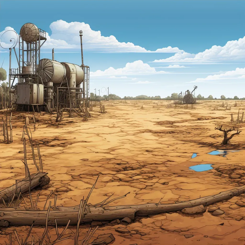 Illustration of drought-stricken landscape - Image 4