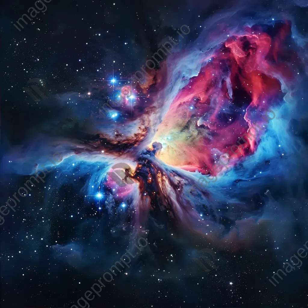 Colorful nebula in deep space with swirling gases and bright stars - Image 2