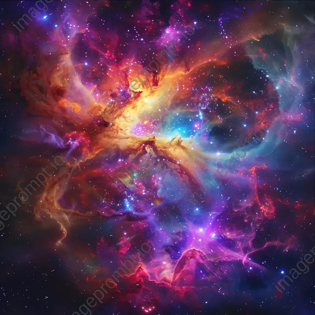 Colorful nebula in deep space with swirling gases and bright stars - Image 3