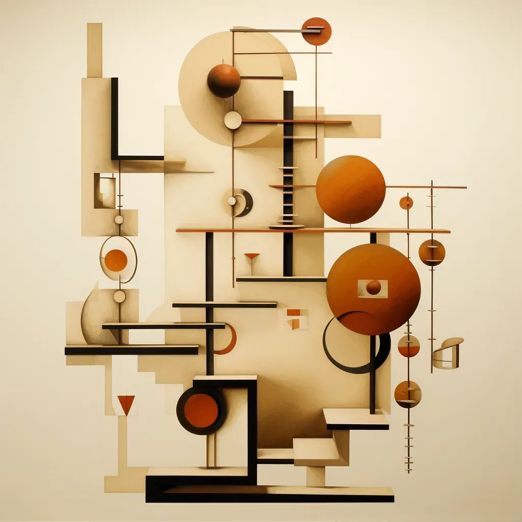 Geometric shapes design in warm earth tones - Image 1