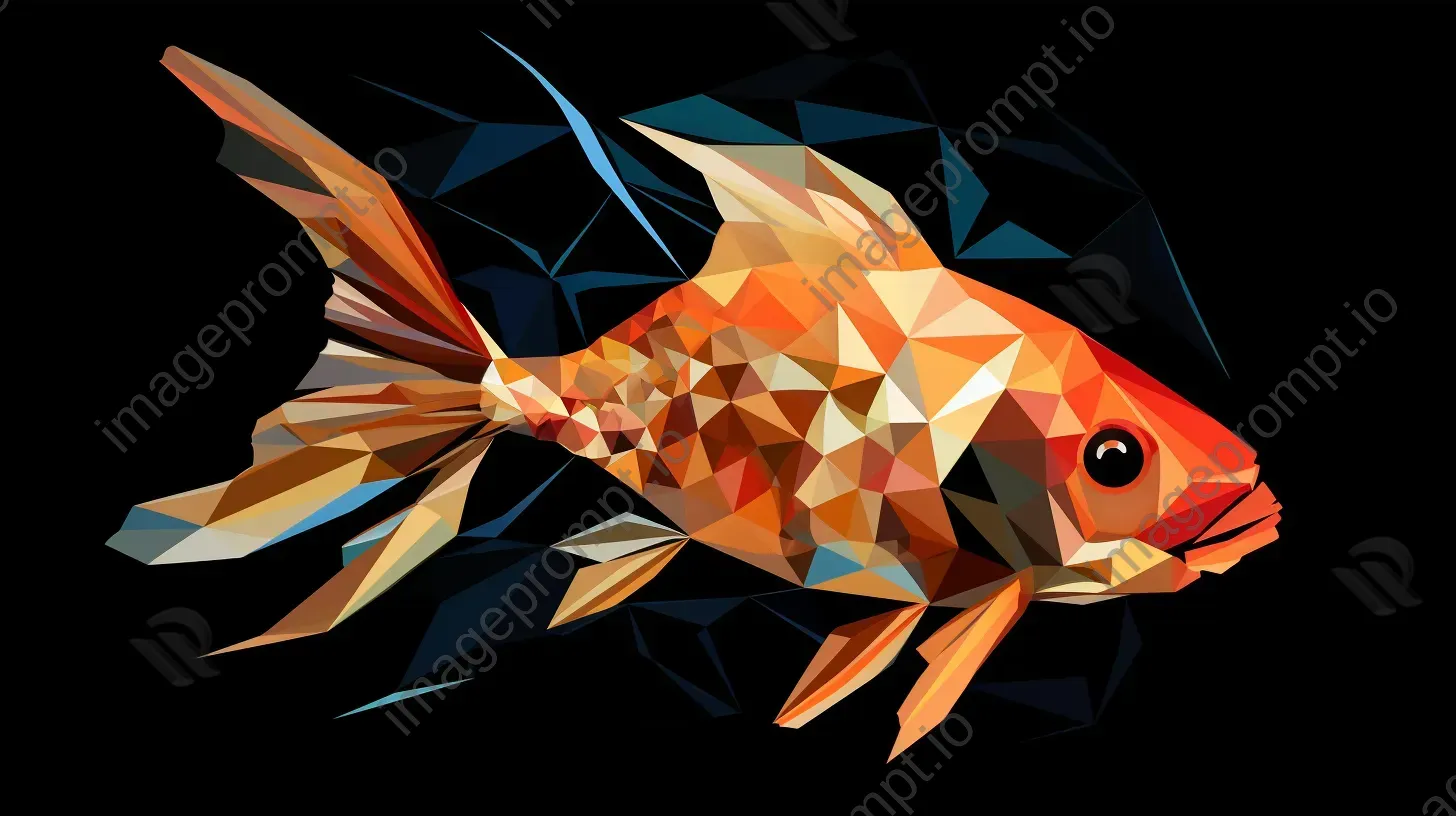 Geometric representation of koi fish in shades of orange and gold - Image 4