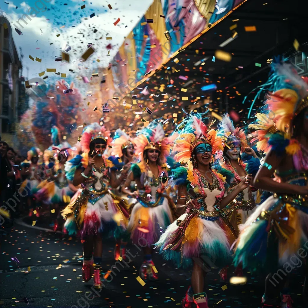 Colorful carnival parade with dancers and confetti - Image 2