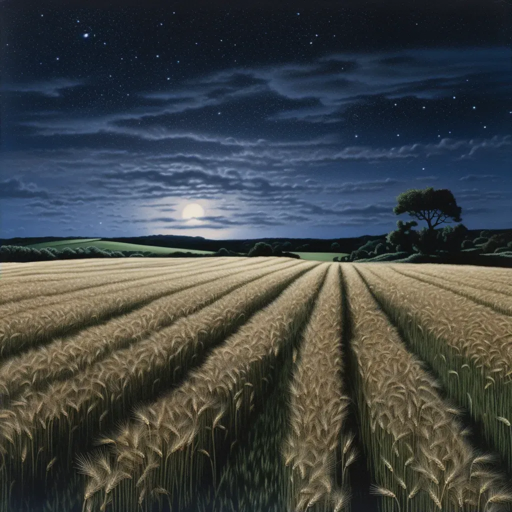 Wheat field under star-filled night sky with Milky Way - Image 2