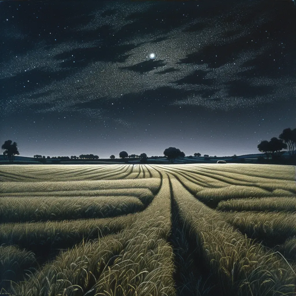 Wheat field under star-filled night sky with Milky Way - Image 3