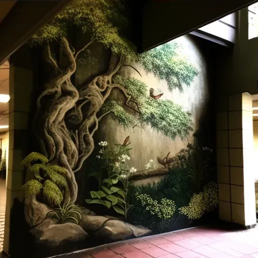 Image showing a community mural with live plants and moss, symbolizing growth and evolution - Image 3