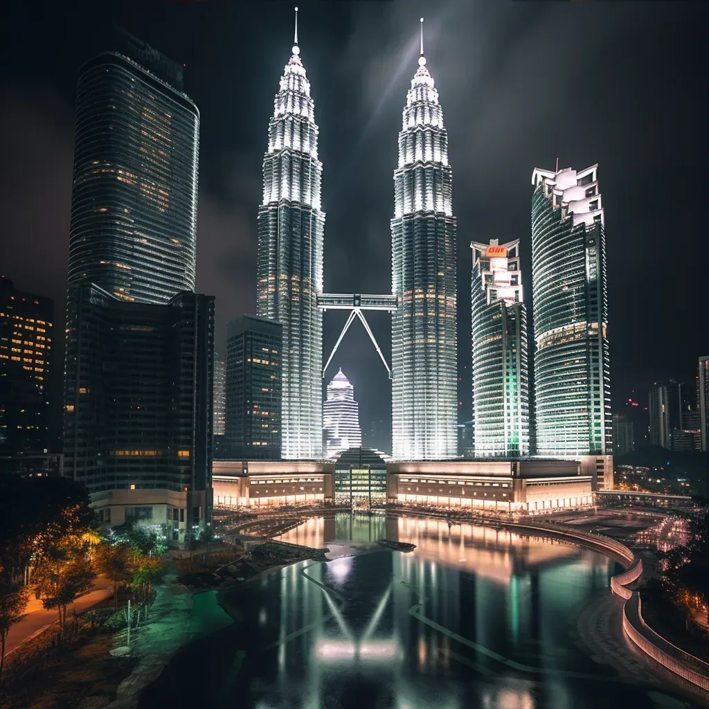 Kuala Lumpur Petronas Towers night - Image 3