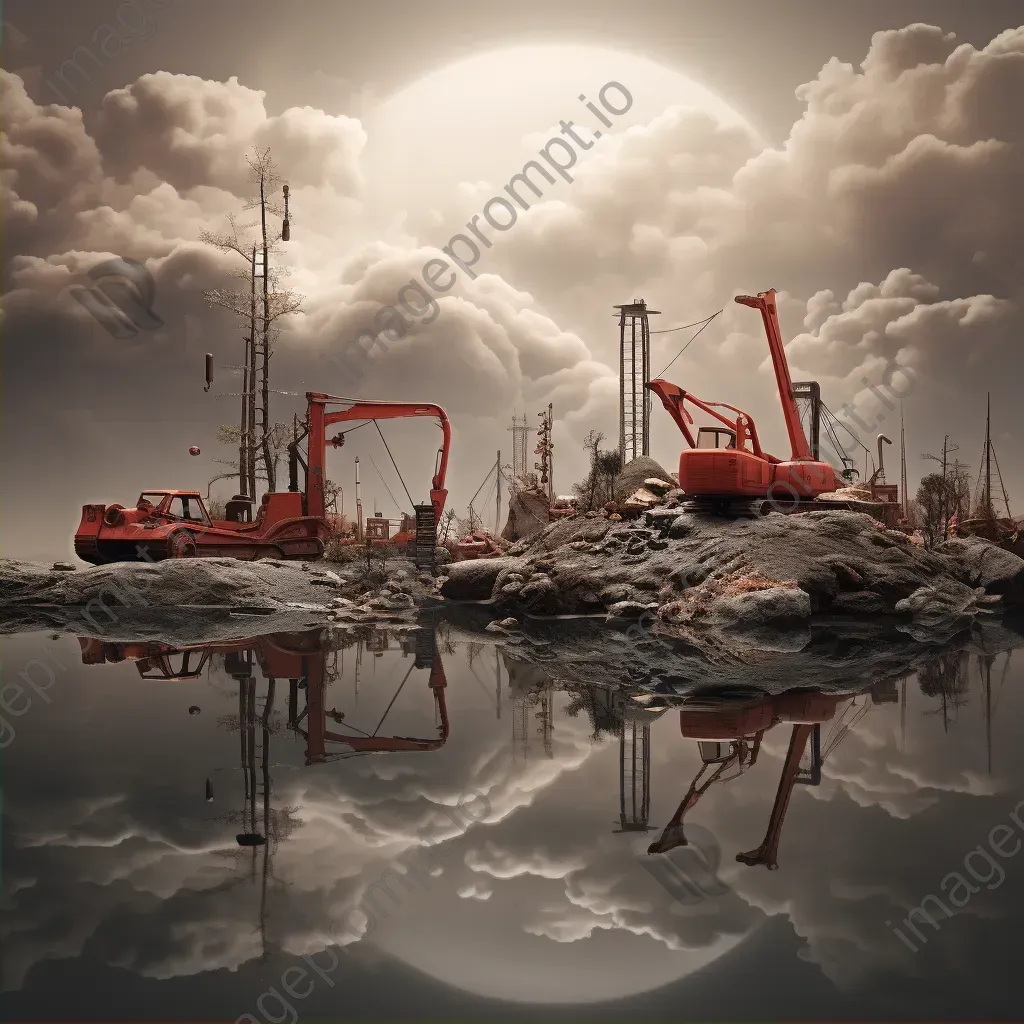 Surreal maintenance landscape with floating tools - Image 2