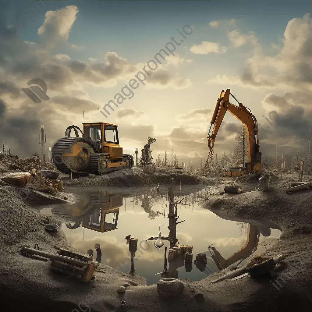 Surreal maintenance landscape with floating tools - Image 3