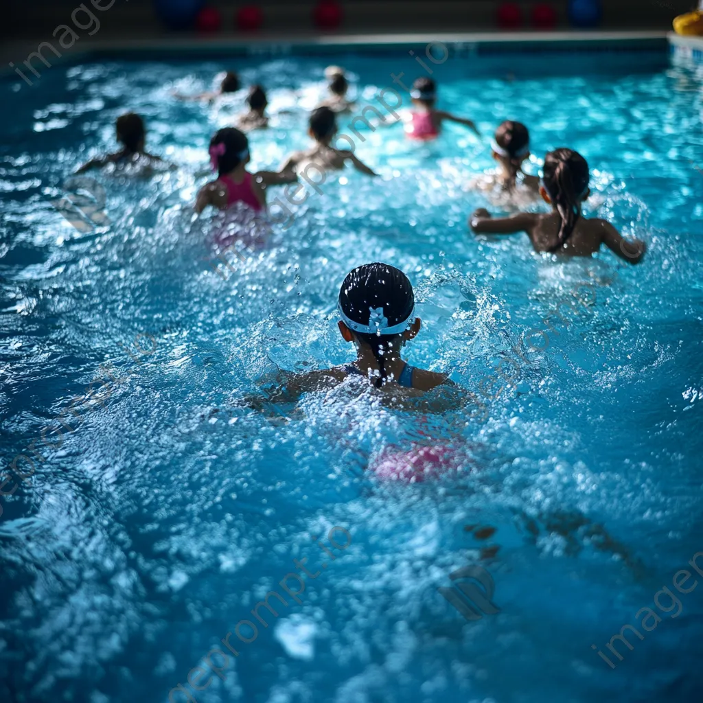 Children participating in fun activities in a water aerobics class - Image 3