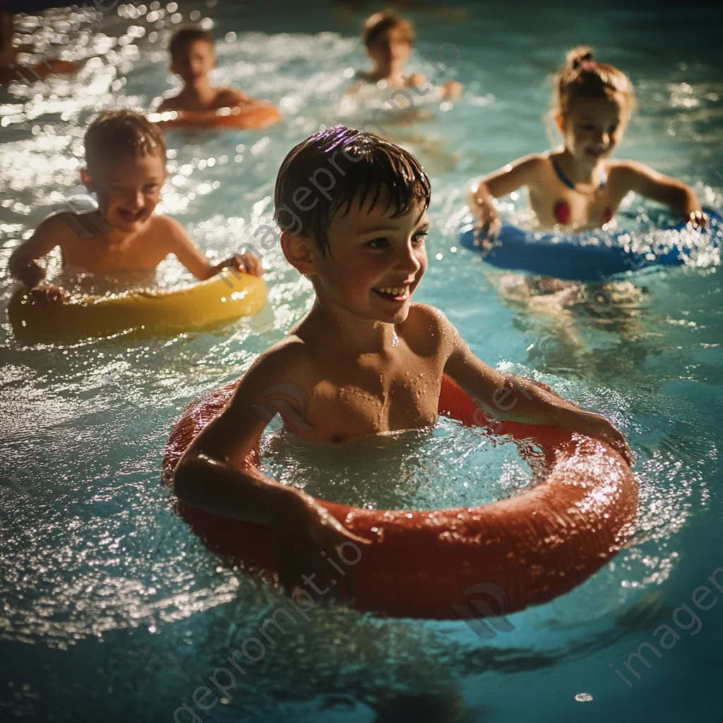 Children participating in fun activities in a water aerobics class - Image 4