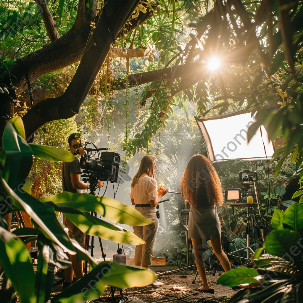 Influencers creating content outdoors with natural sunlight - Image 4