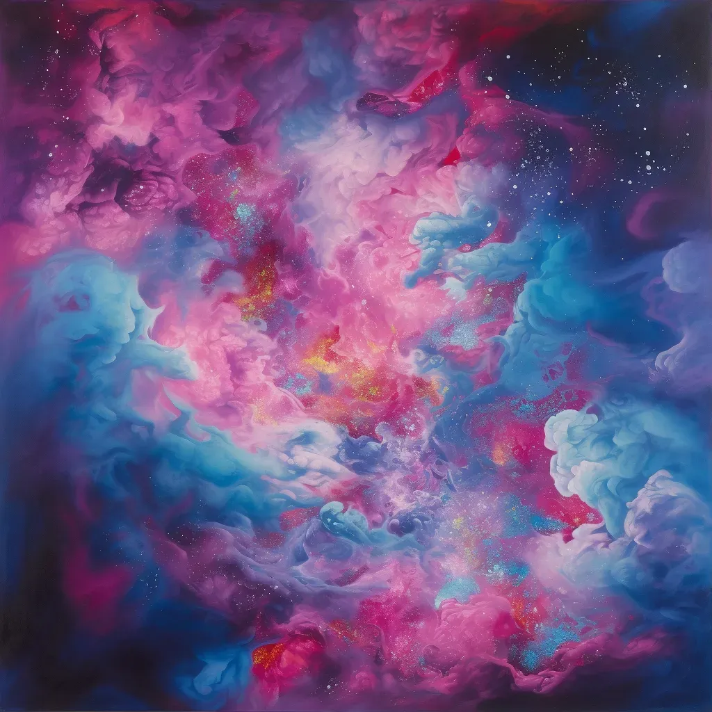 Colorful nebula with blue, purple, and pink hues against starry backdrop - Image 3