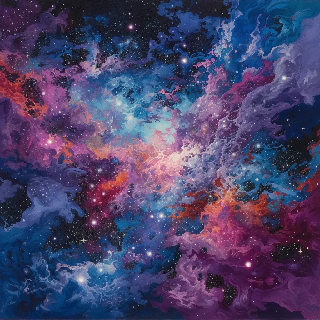 Colorful nebula with blue, purple, and pink hues against starry backdrop - Image 4