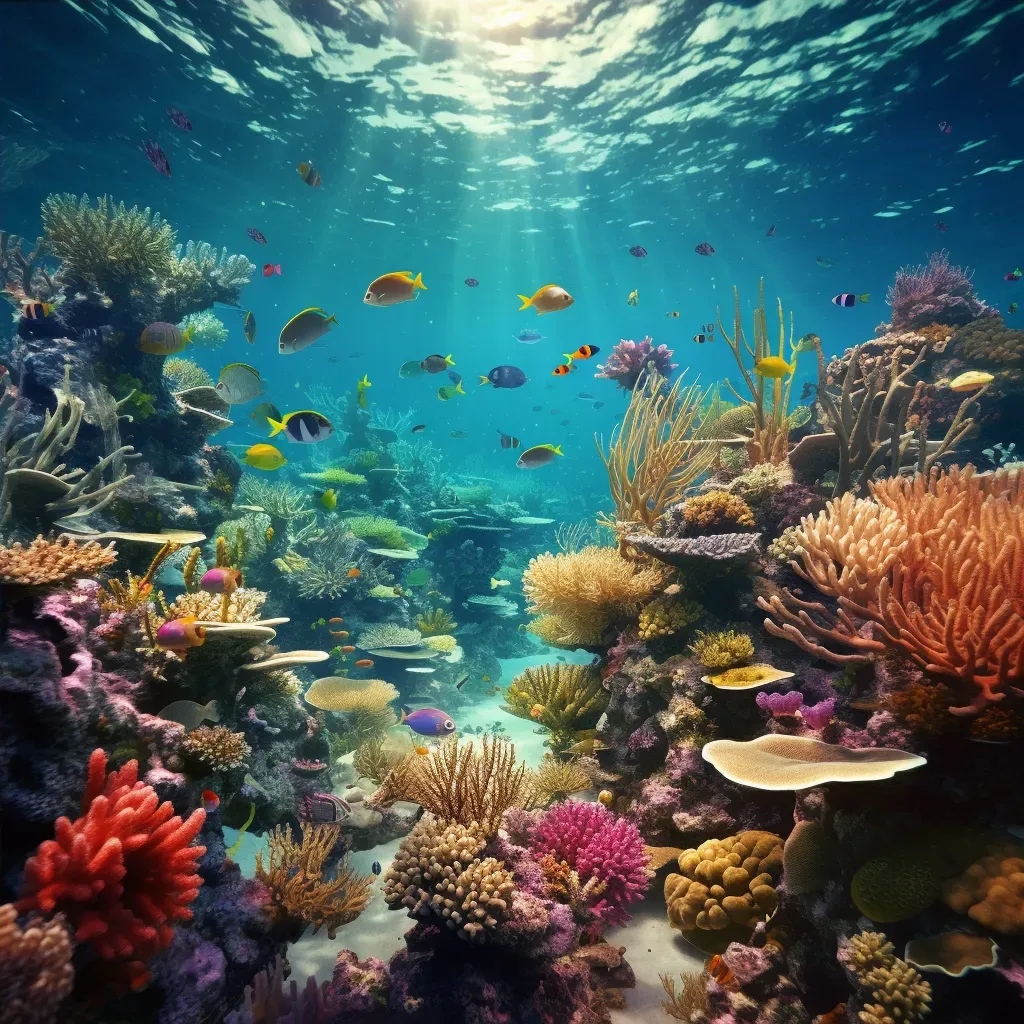 Vibrant coral reef teeming with fish and sea life - Image 4