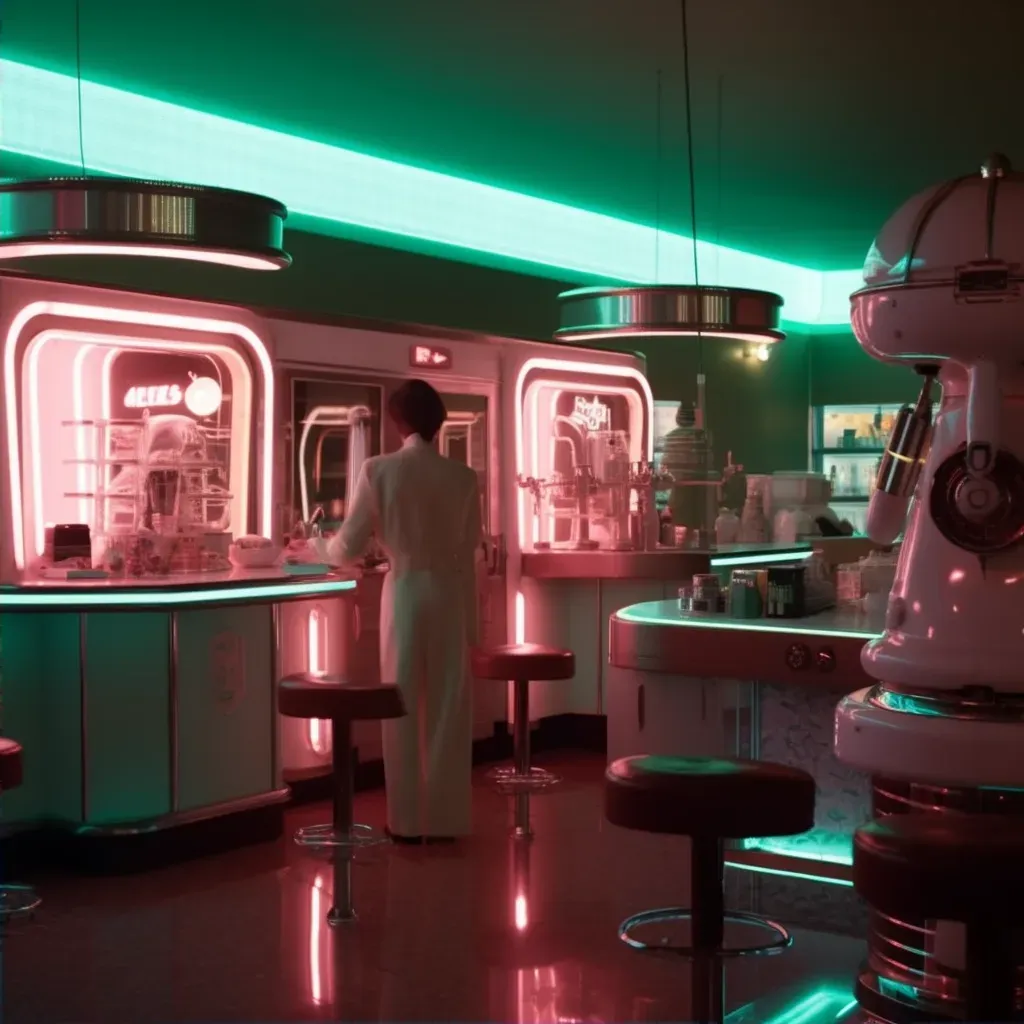 Image of a 1950s-style diner in futuristic setting - Image 2