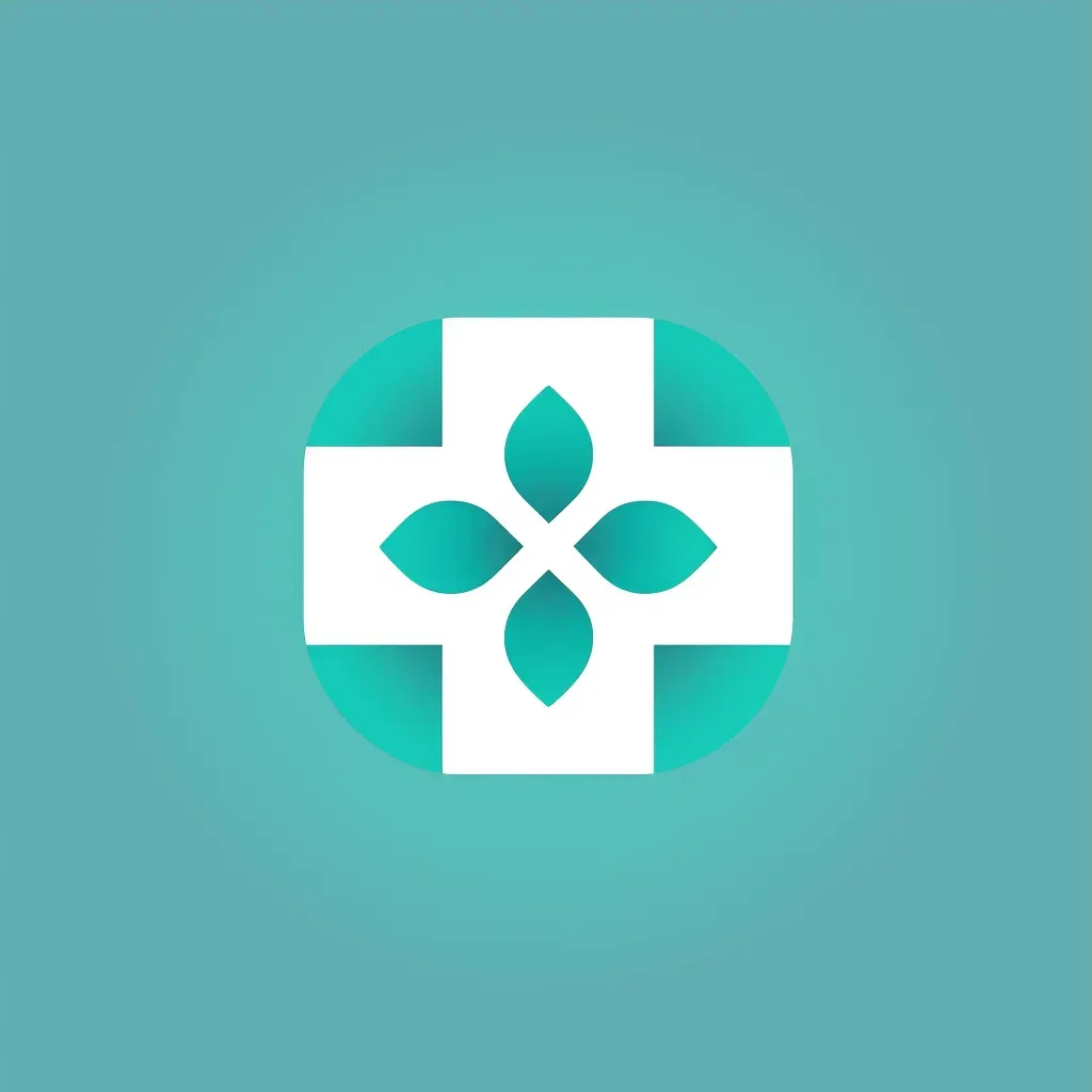 Modern and minimalist app icon health platform logo in teal and white colors - Image 3