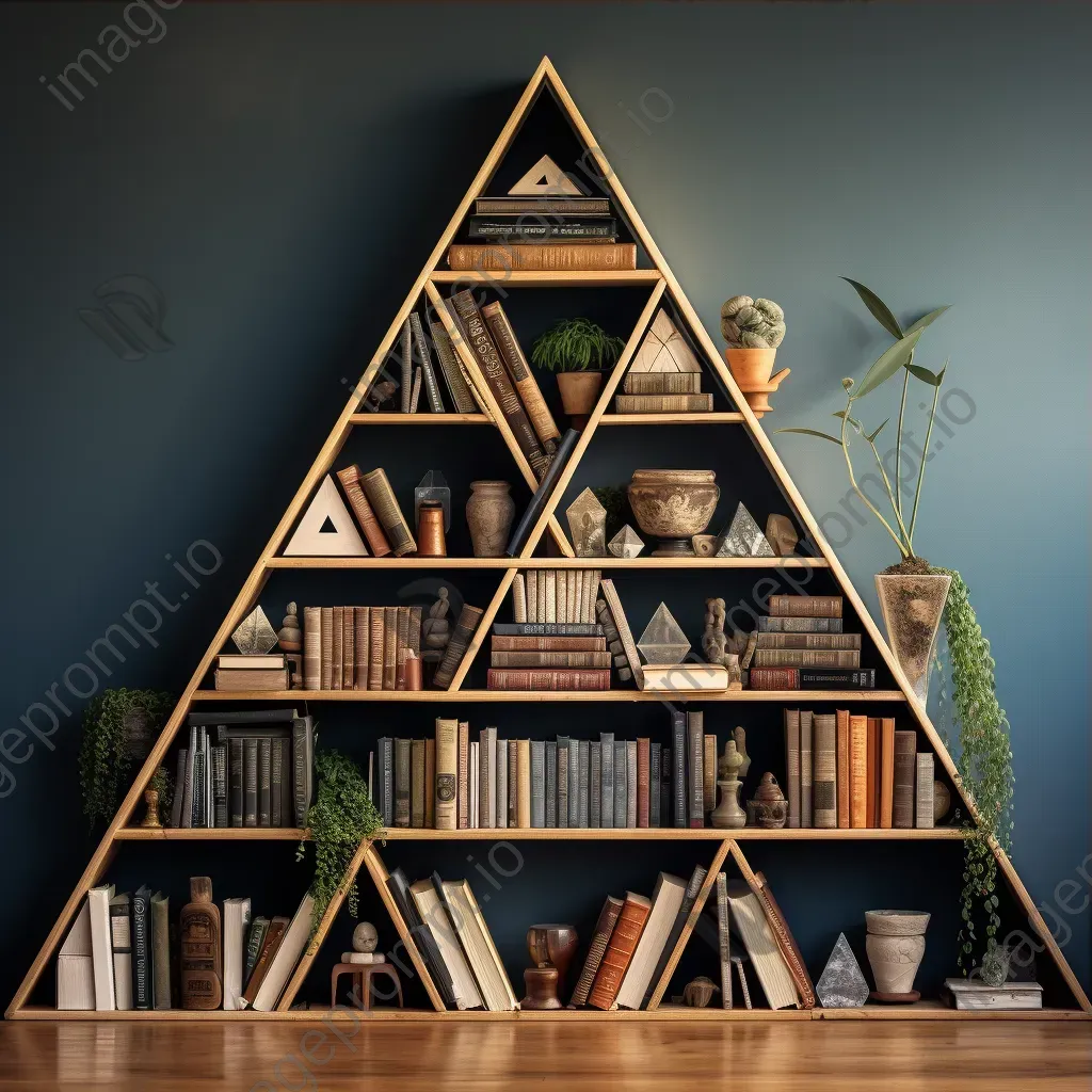 Symmetrical bookshelf arrangement with balanced books - Image 3