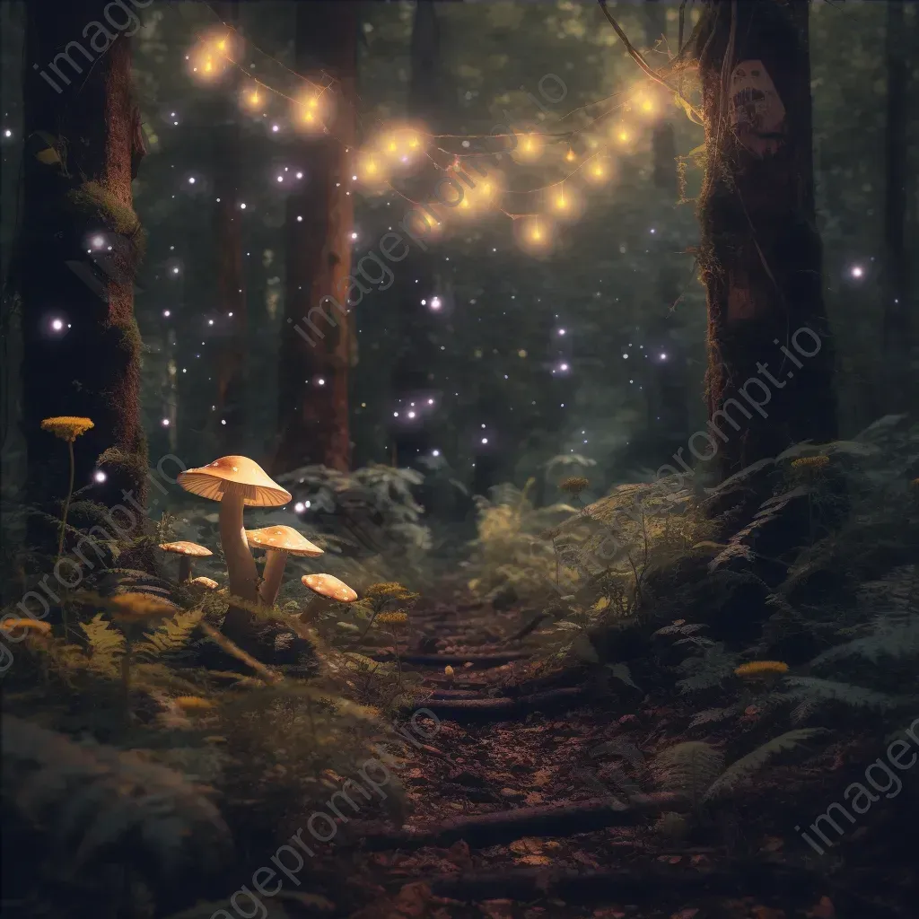 Enchanted forest with creatures spelling 