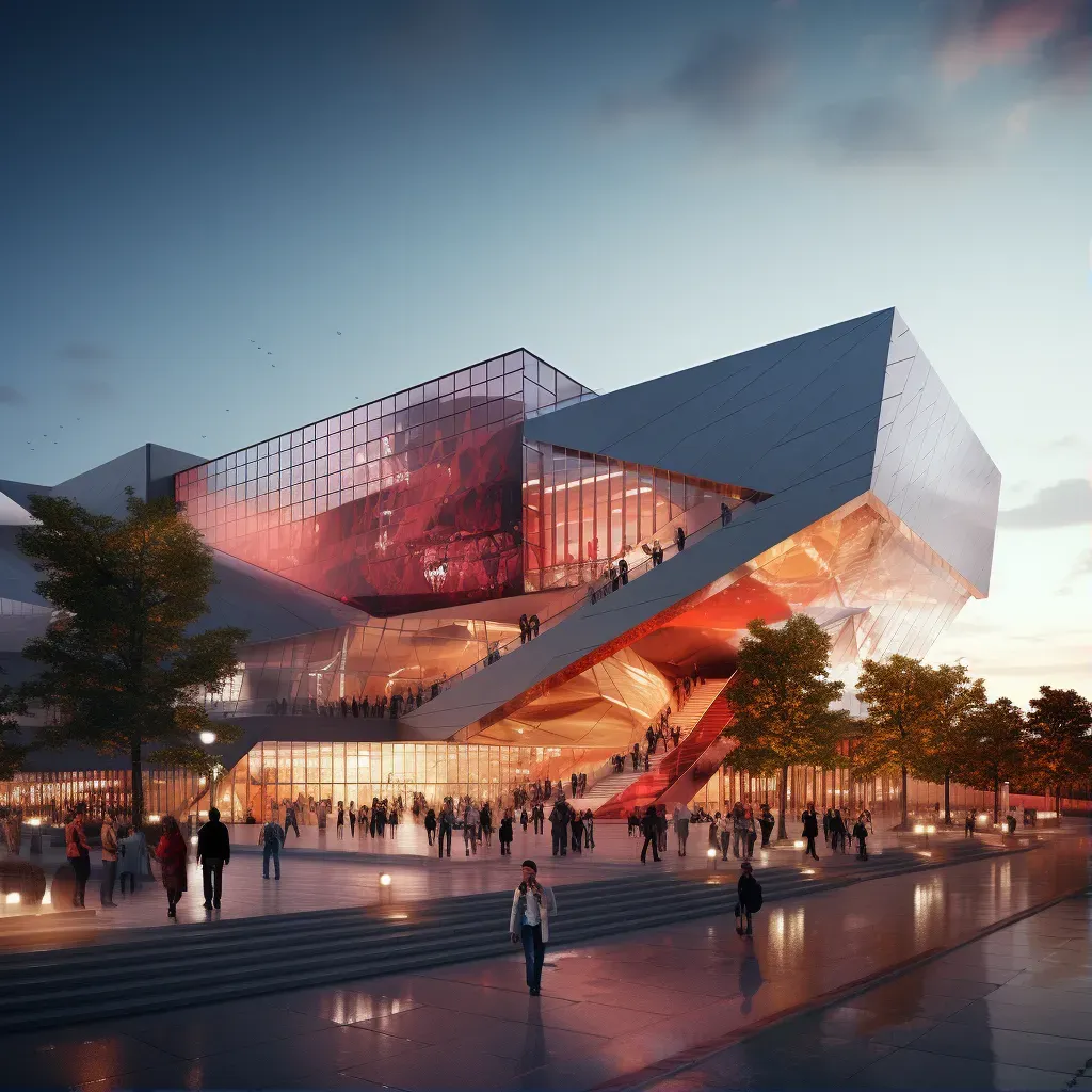 Modern cultural center with dynamic architectural features - Image 1