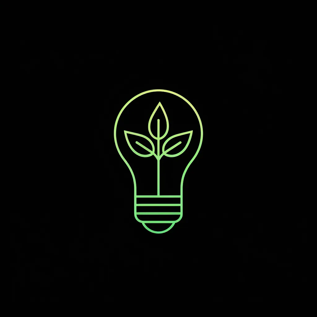 Light Bulb with Growing Plant Logo