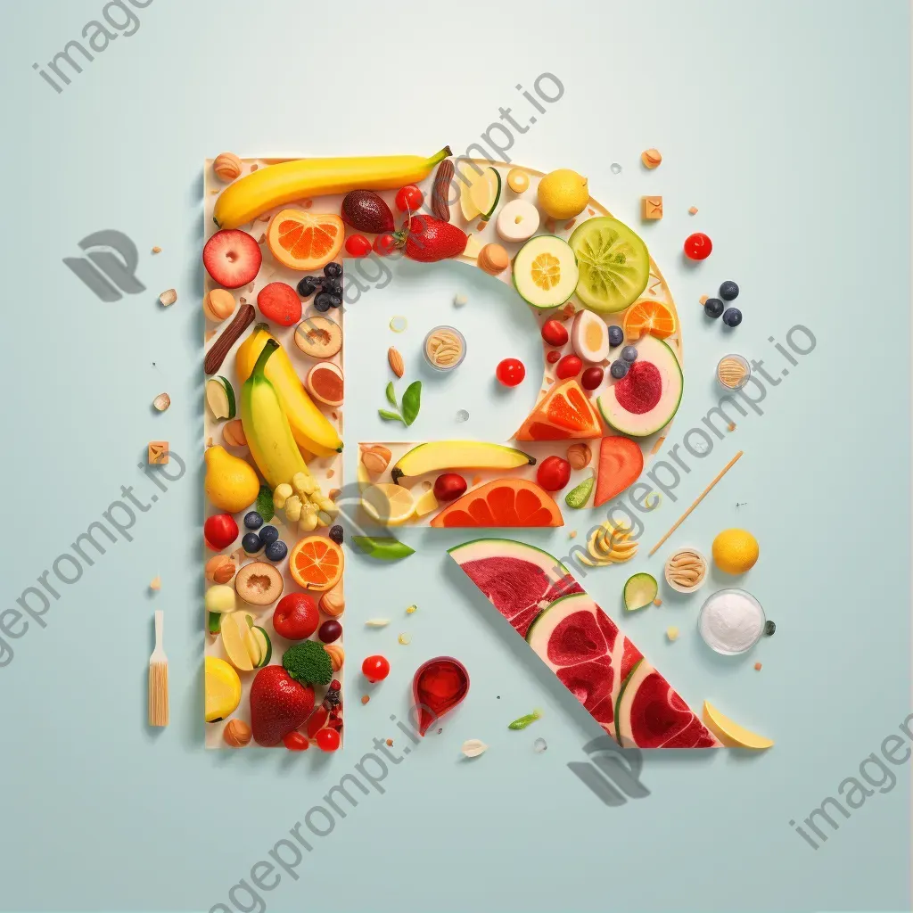 Colorful breakfast-themed typography in low poly style - Image 1