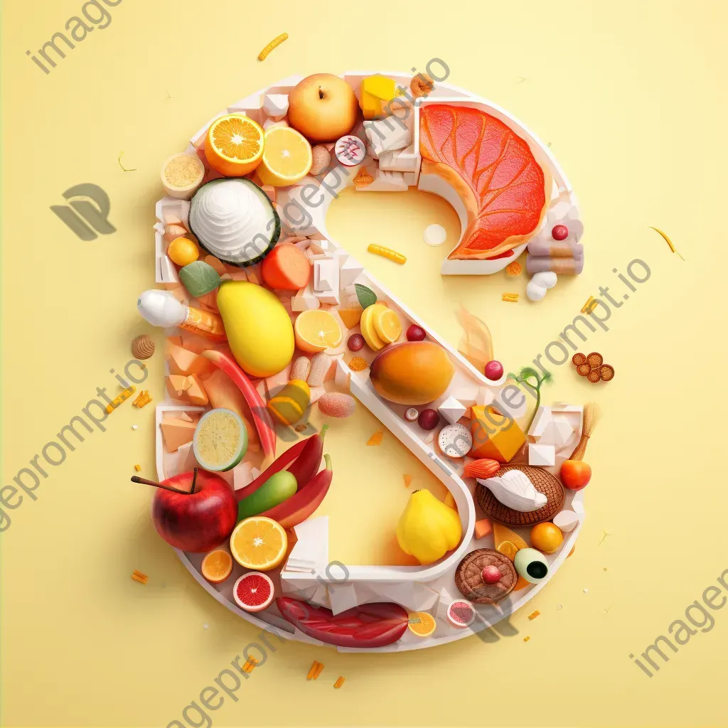 Colorful breakfast-themed typography in low poly style - Image 2