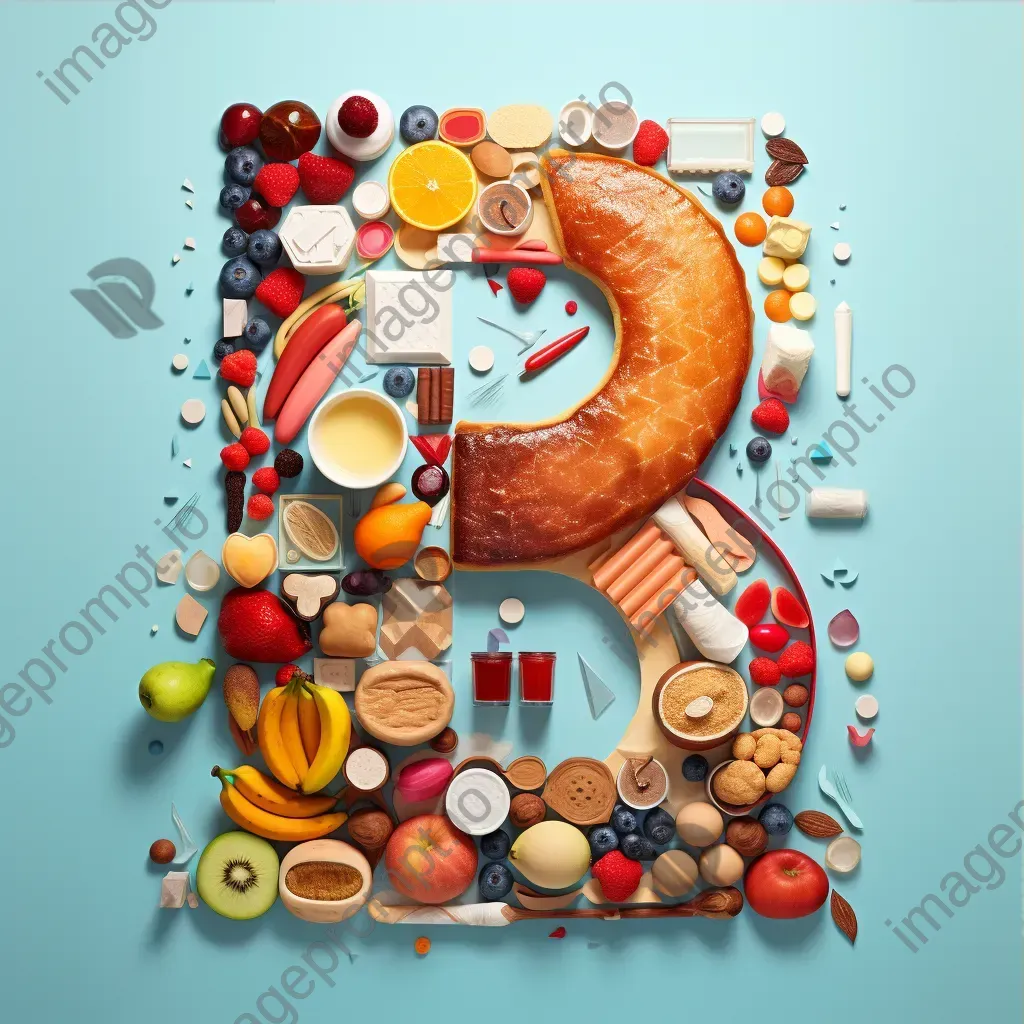 Colorful breakfast-themed typography in low poly style - Image 3