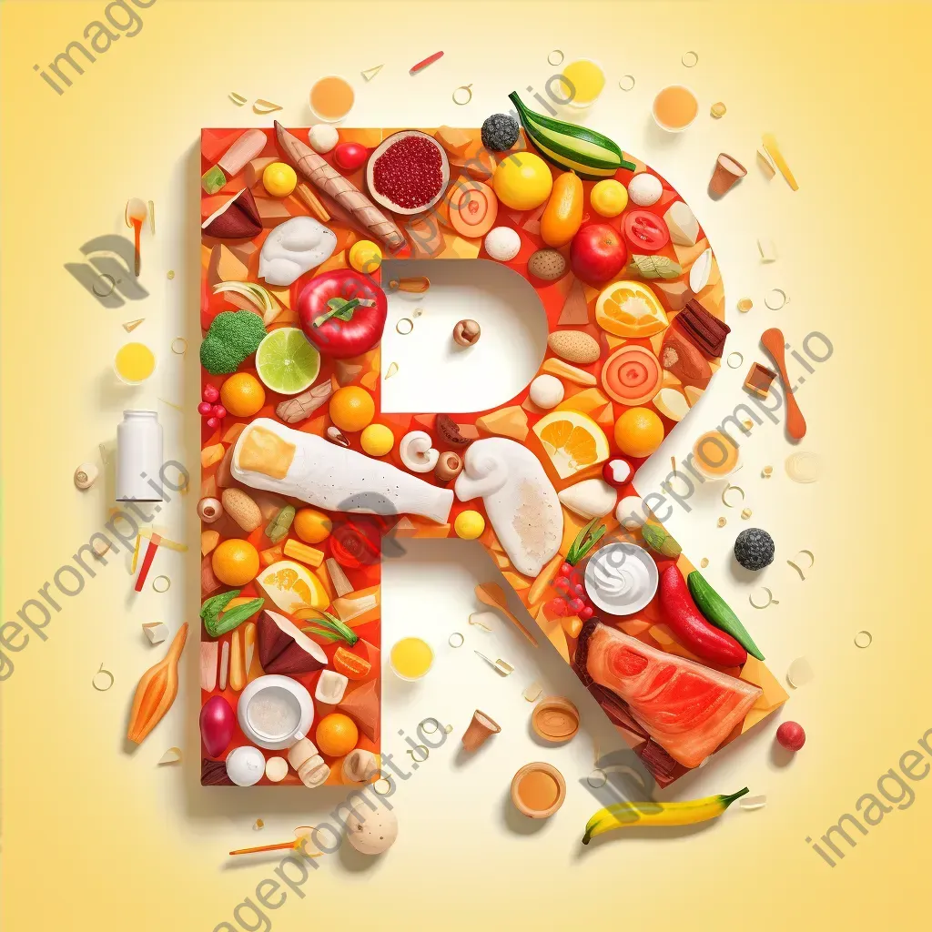 Colorful breakfast-themed typography in low poly style - Image 4