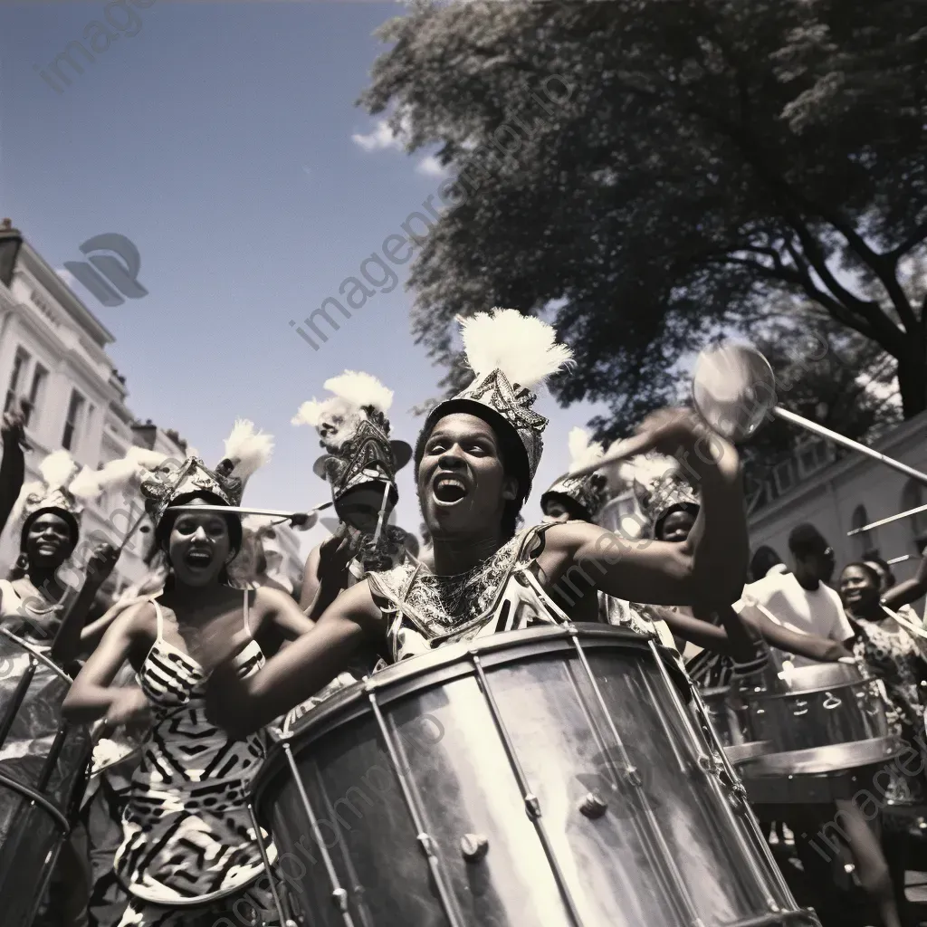 Image of a vibrant carnival with steel drums and dancers in colorful costumes - Image 3