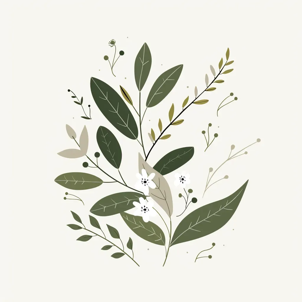 Organic skincare brand logo with botanical leaves and flowers - Image 3