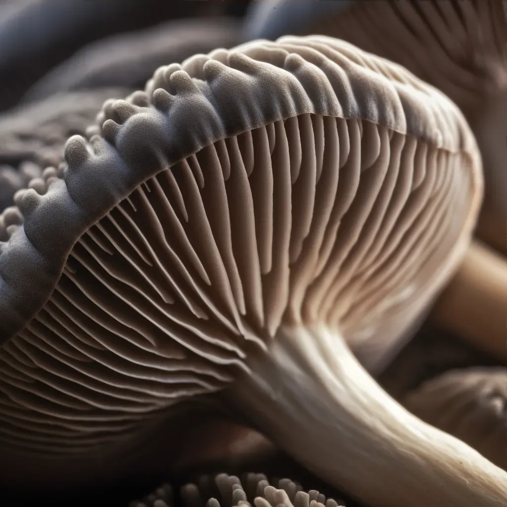 Mushroom Gills Texture Close-Up