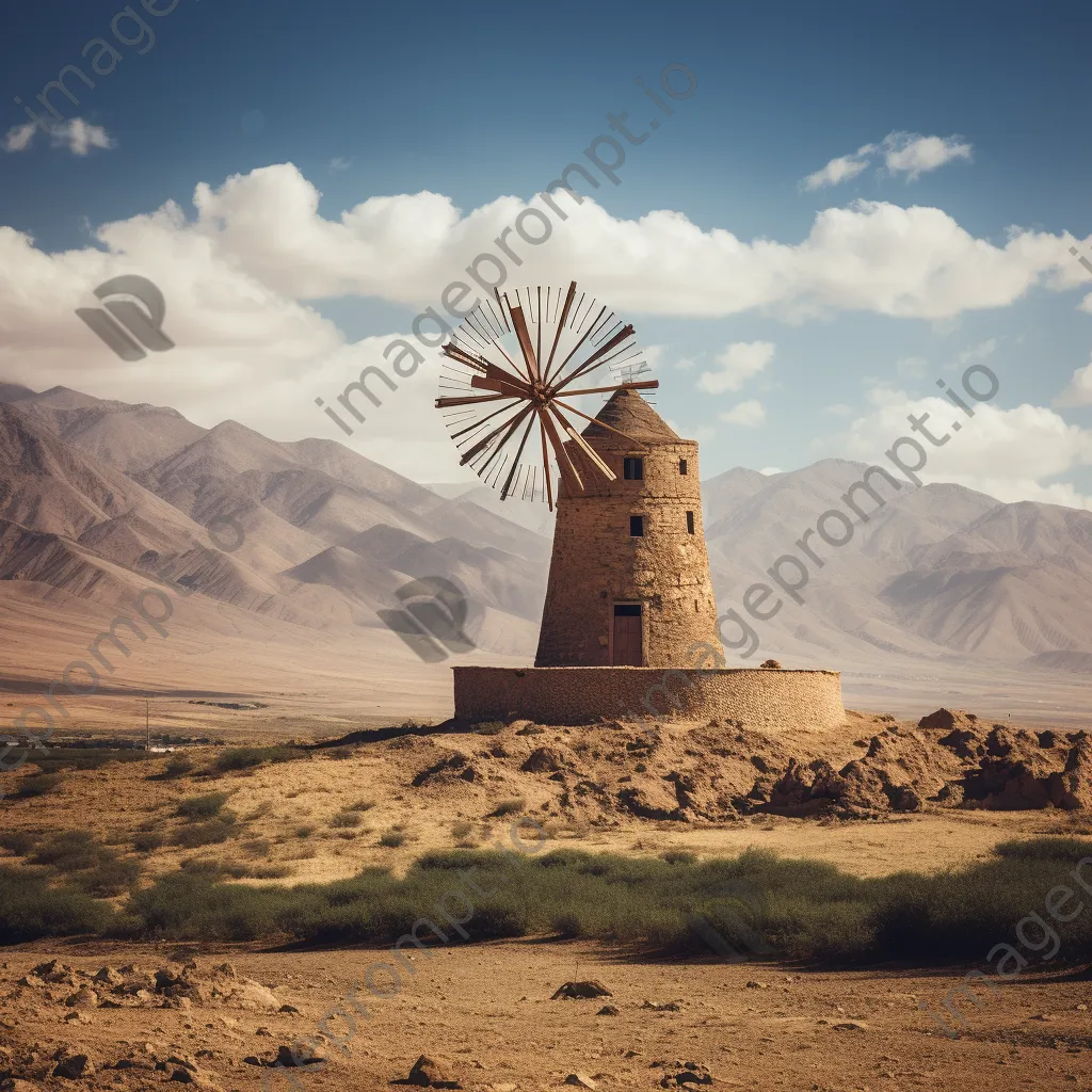 Ancient Persian windmill in arid landscape - Image 3