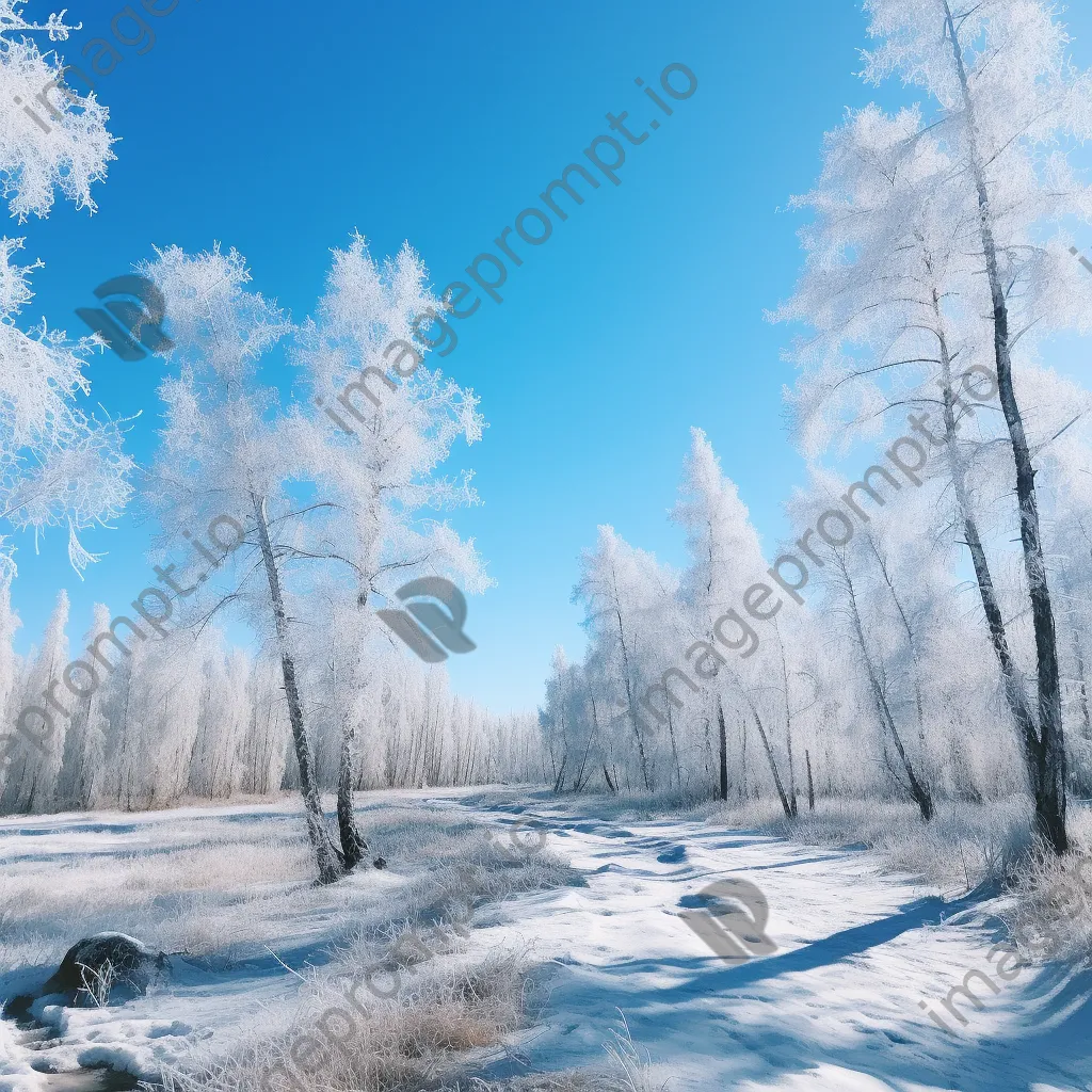 Frosted trees in front of a glacial landscape - Image 2