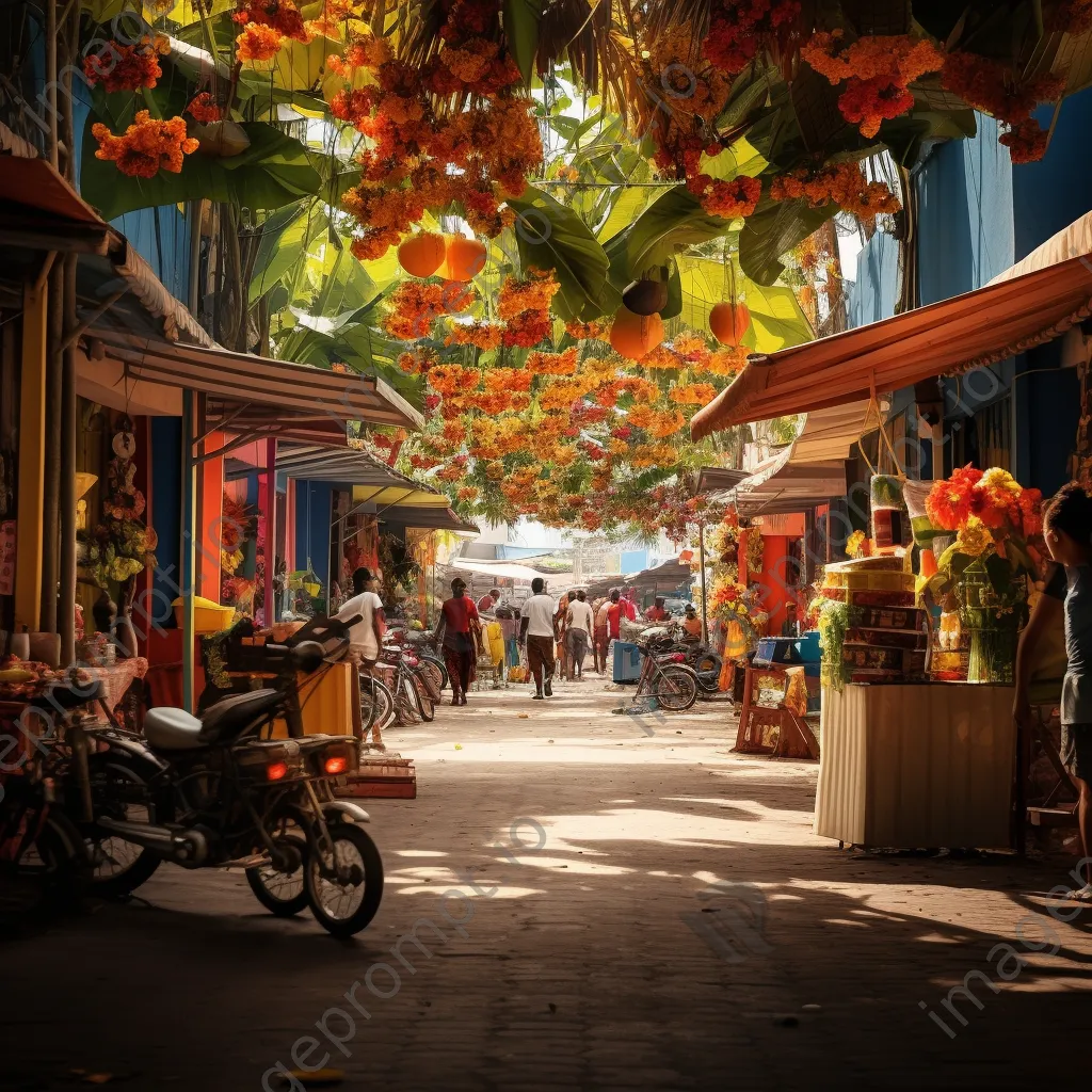 Local marketplace with fresh fruits and handicrafts on a tropical island - Image 3