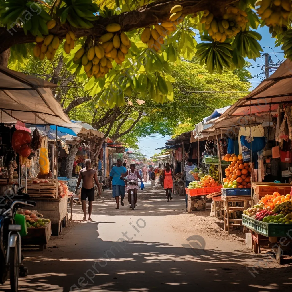 Local marketplace with fresh fruits and handicrafts on a tropical island - Image 4