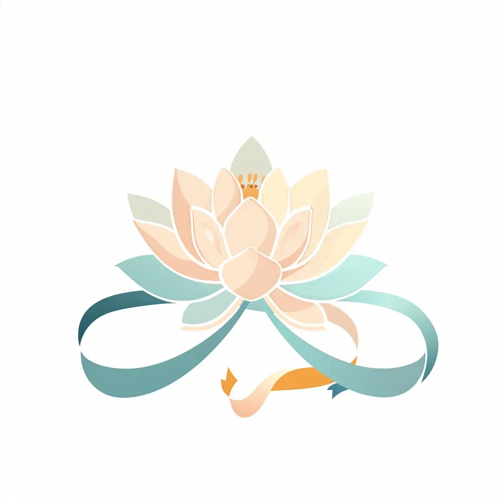 Yoga studio logo with lotus flower and ribbon in pastel colors - Image 4